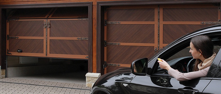 Секционные гаражные ворота с пультом дистанционного управления