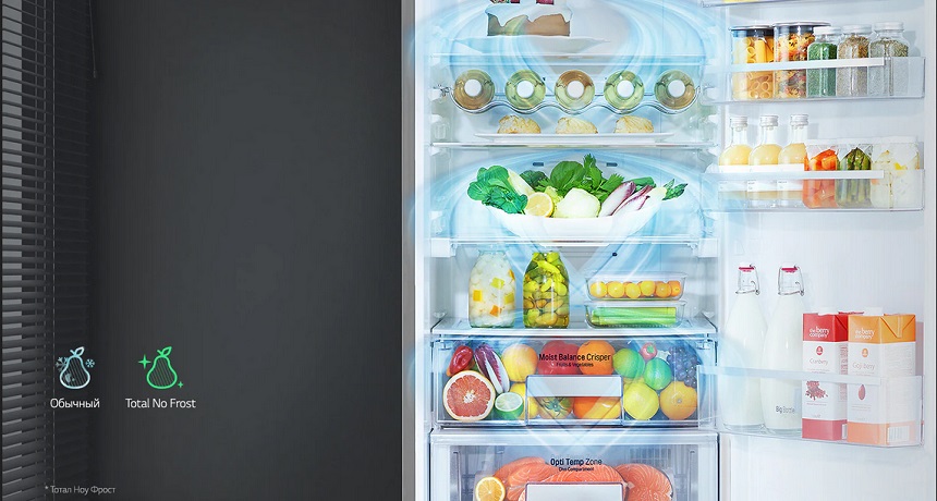 Циркуляция воздуха в современном холодильнике