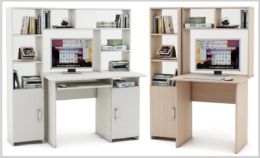 Компьютерные столы Лайт с дополнительным модулем (шкаф-пенал)
