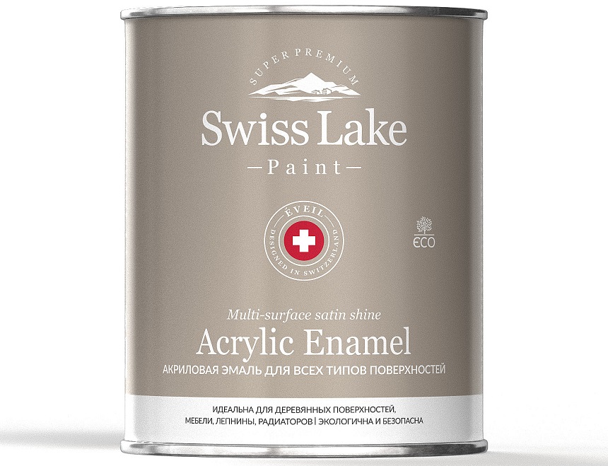 Акриловая эмаль для всех типов поверхности Российского бренда Swiss Lake